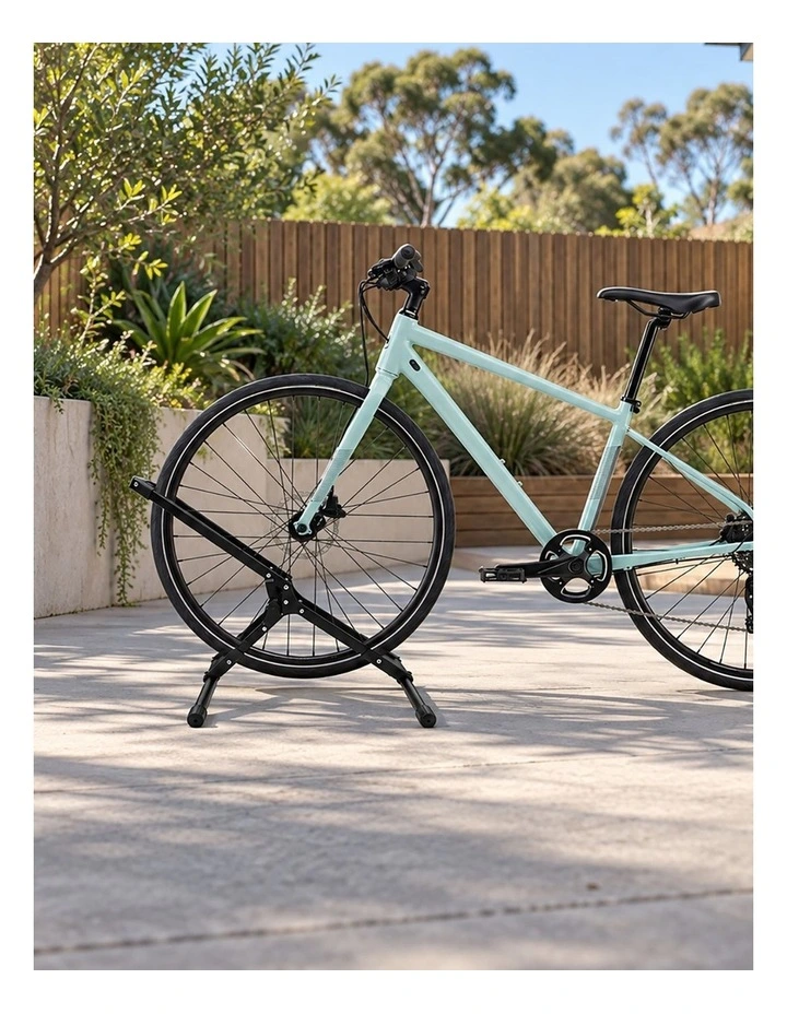 Monvelo Bike Stand Floor Storage Rack Foldable Carbon Steel for 16-29 Inch Black image 6