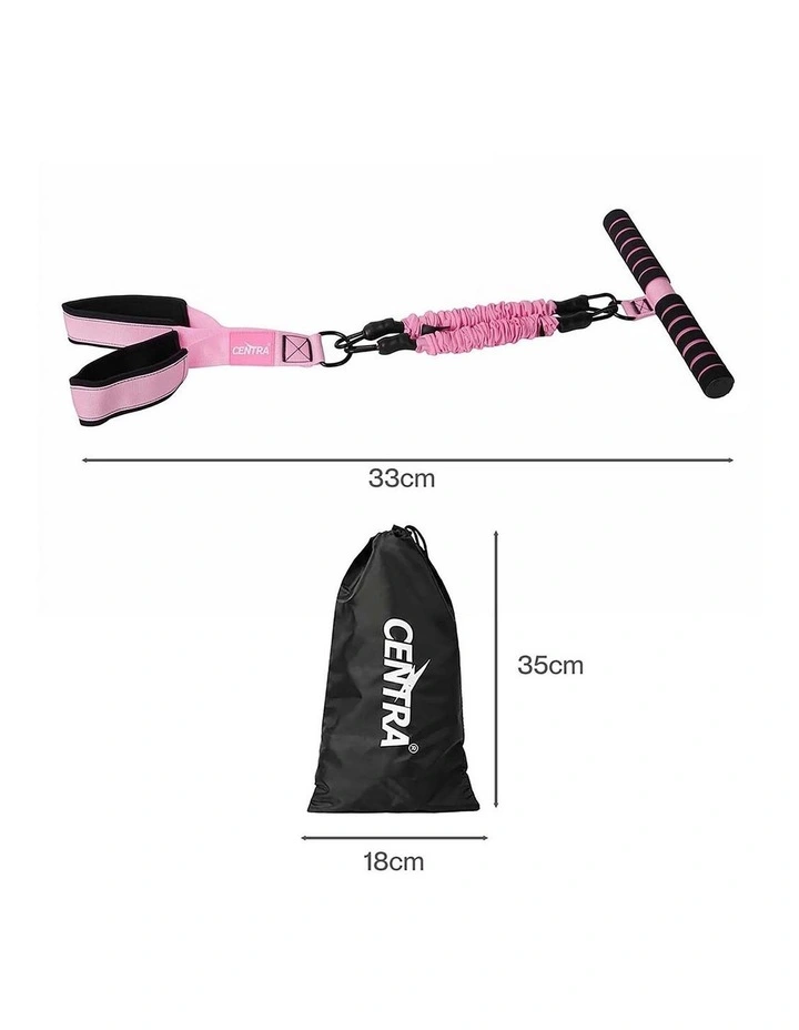 Centra Resistance Bands Set Foot Pedal 3 Tube Adjustable for Home Workout Pink image 2