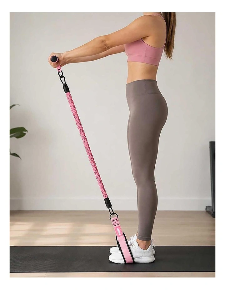 Centra Resistance Bands Set Foot Pedal 3 Tube Adjustable for Home Workout Pink image 6