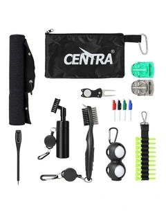 Centra Golf Essentials Kit Must Accessories Set 11Pc Golf Gifts for Men Black