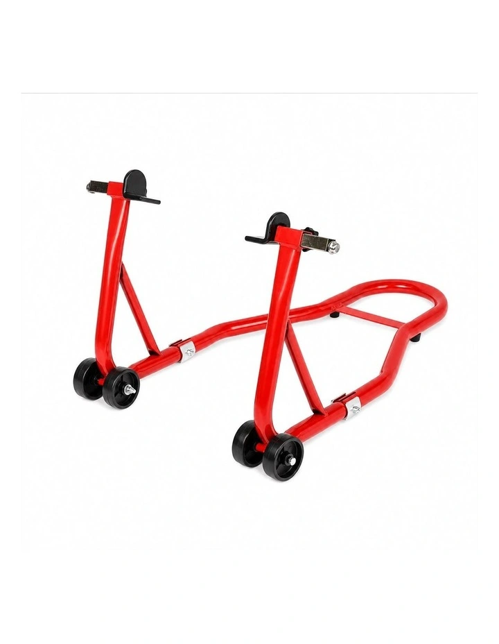 Monvelo Motorcycle Stand Heavy Duty 500KG Carbon Steel Lift Adjustable Fork Red image 1