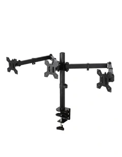 Levede Triple Monitor Arm Stand 10-27 Screens Desk Mount Adjustable Arms Black