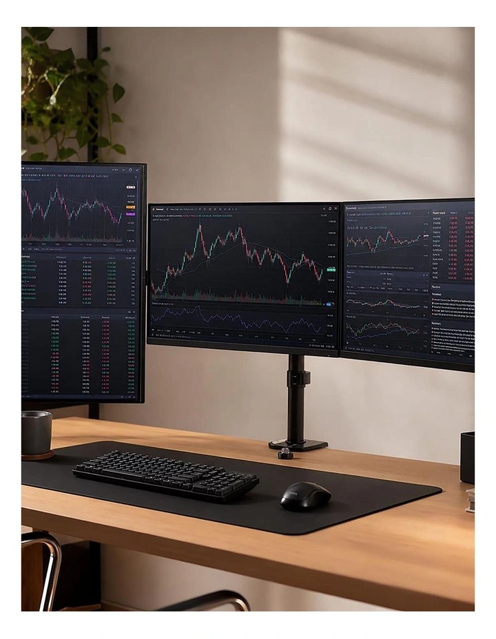 Levede Triple Monitor Arm Stand 10-27 Screens Desk Mount Adjustable Arms Black image 6