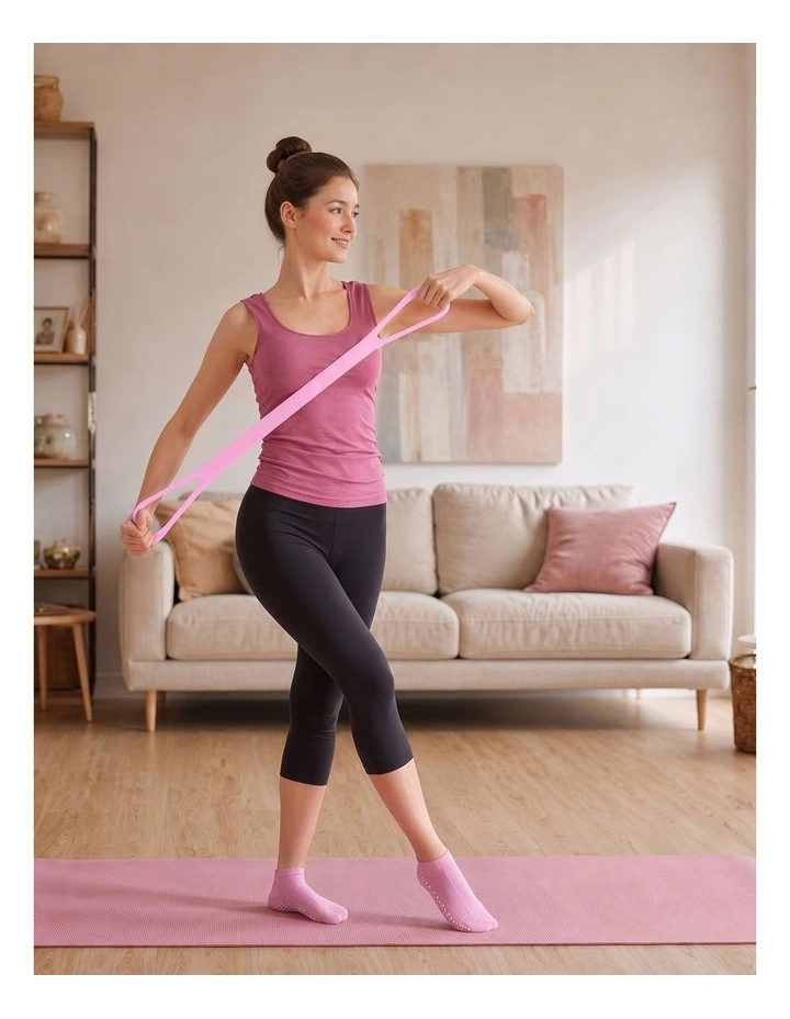 Centra Pilates Kit 13Pc All In One Set with Ring Ball Bands Home Workout Pink image 6