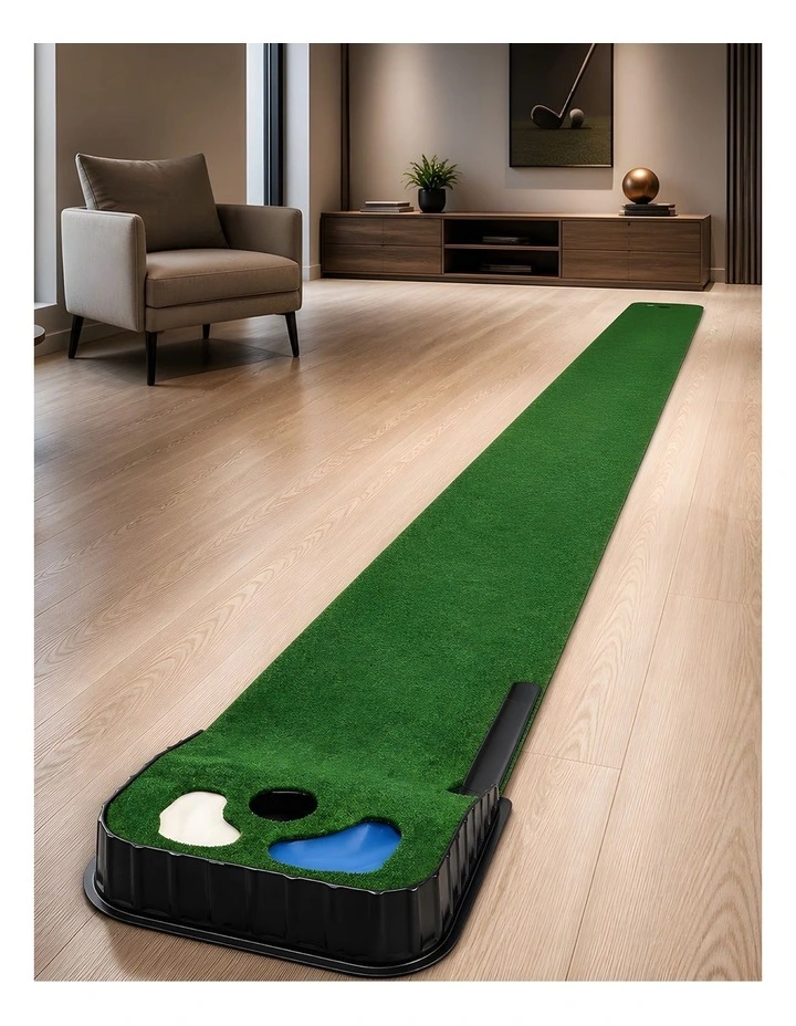 Centra Golf Putting Mat Training Aid Auto Ball Return 270cm Indoor,Green image 7