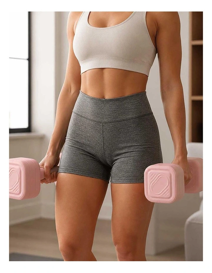 Centra Adjustable Dumbbells Set 2-5kg Quick Lock TPU Grip for Home Workout Pink image 7