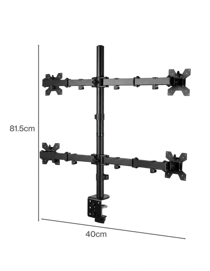 Levede Quad Monitor Arm Stand 10-27 Screens Desk Mount Adjustable Swivel Arms image 2
