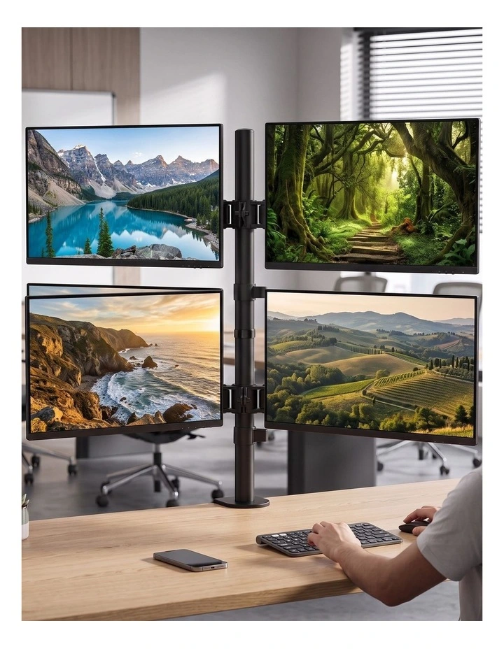Levede Quad Monitor Arm Stand 10-27 Screens Desk Mount Adjustable Swivel Arms image 6