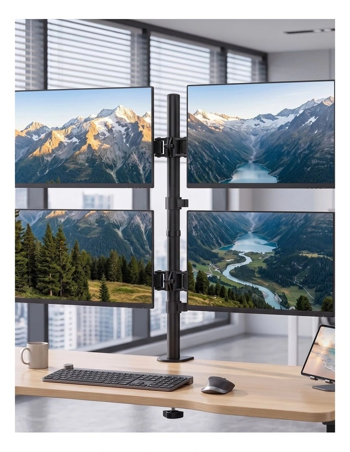 Levede Quad Monitor Arm Stand 10-27 Screens Desk Mount Adjustable Swivel Arms image 7