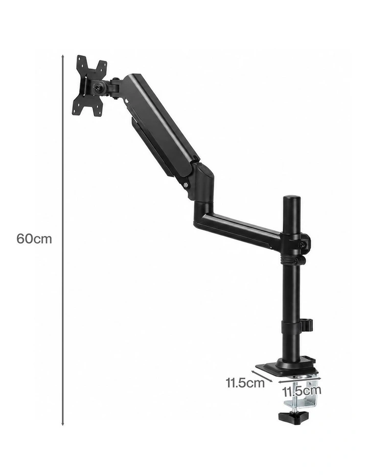 Levede Single Monitor Arm Adjustable 2-Way Desk Mount Rotatable 13-32 inch Black image 2