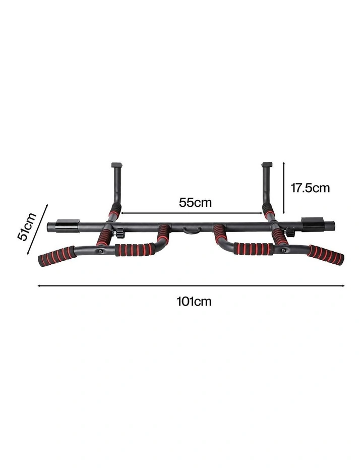 Centra Pull Up Bar Doorway No Drill 200kg Heavy Duty Carbon Steel for Home Black image 2