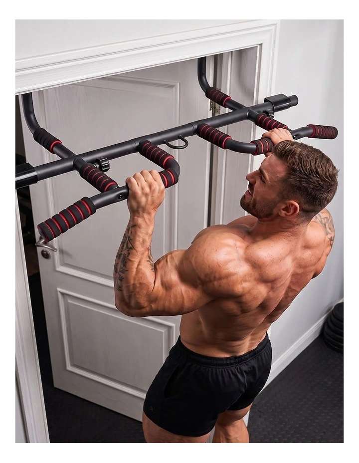Centra Pull Up Bar Doorway No Drill 200kg Heavy Duty Carbon Steel for Home Black image 7