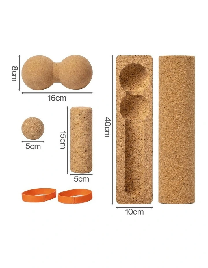 Centra Balance Board 5-In-1 Cork Ankle Trainer With Massage Ball Home Brown image 2