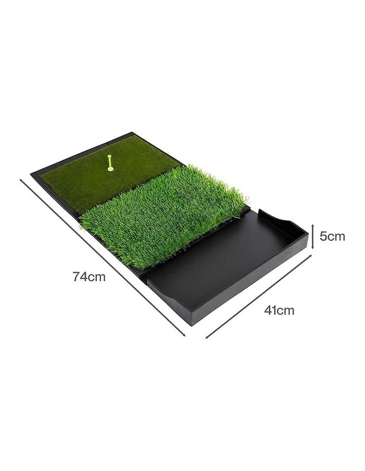 Centra Golf Hitting Mat Practice Dual Turf with Rubber Base Indoor Outdoor Green image 2