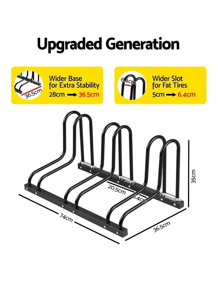 Weisshorn 3 Bike Floor Stand Rack Fits 20-29 MTB Tires for Garage Storage image 2