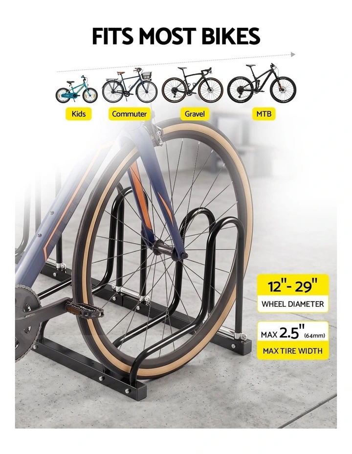 Weisshorn 3 Bike Floor Stand Rack Fits 20-29 MTB Tires for Garage Storage image 4