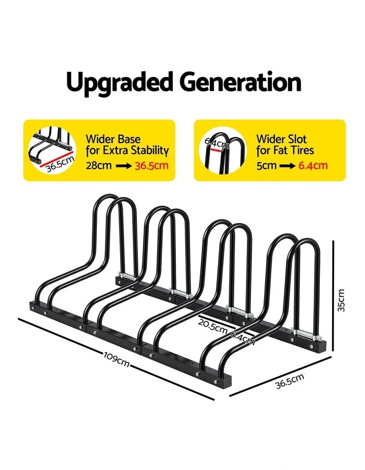 Weisshorn 4 Bike Floor Stand Rack Fits 20-29 MTB Tires for Garage Storage image 2