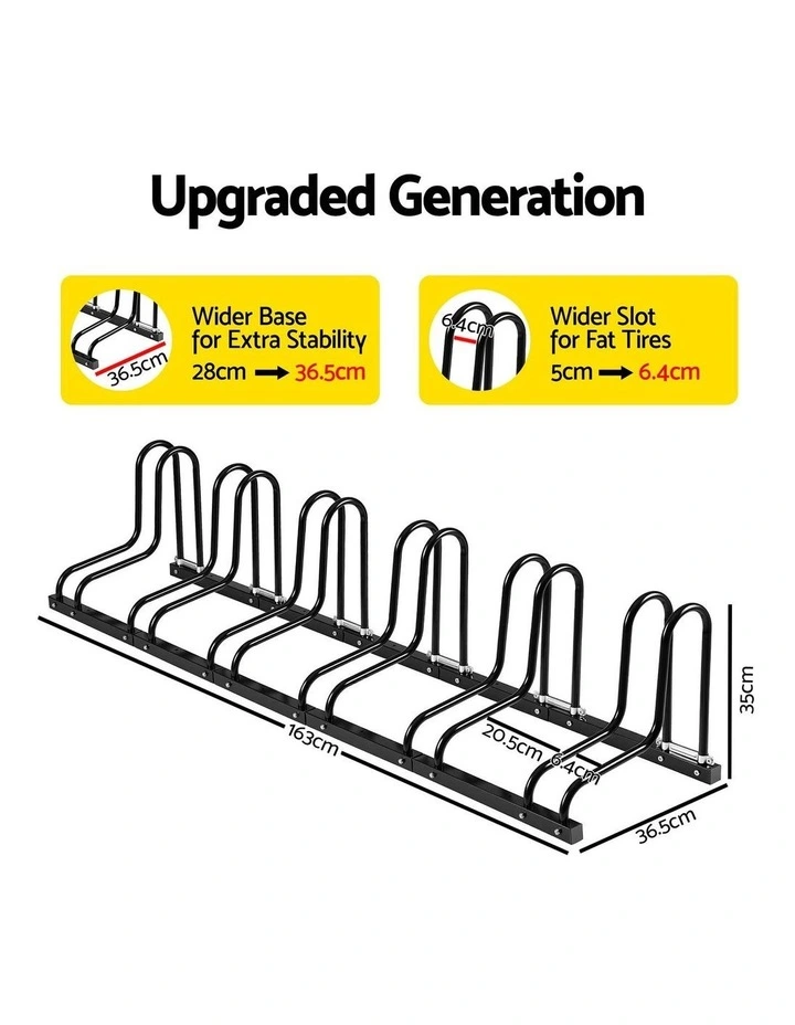 Weisshorn 6 Bike Floor Stand Rack Fits 20-29 MTB Tires for Garage Storage image 2