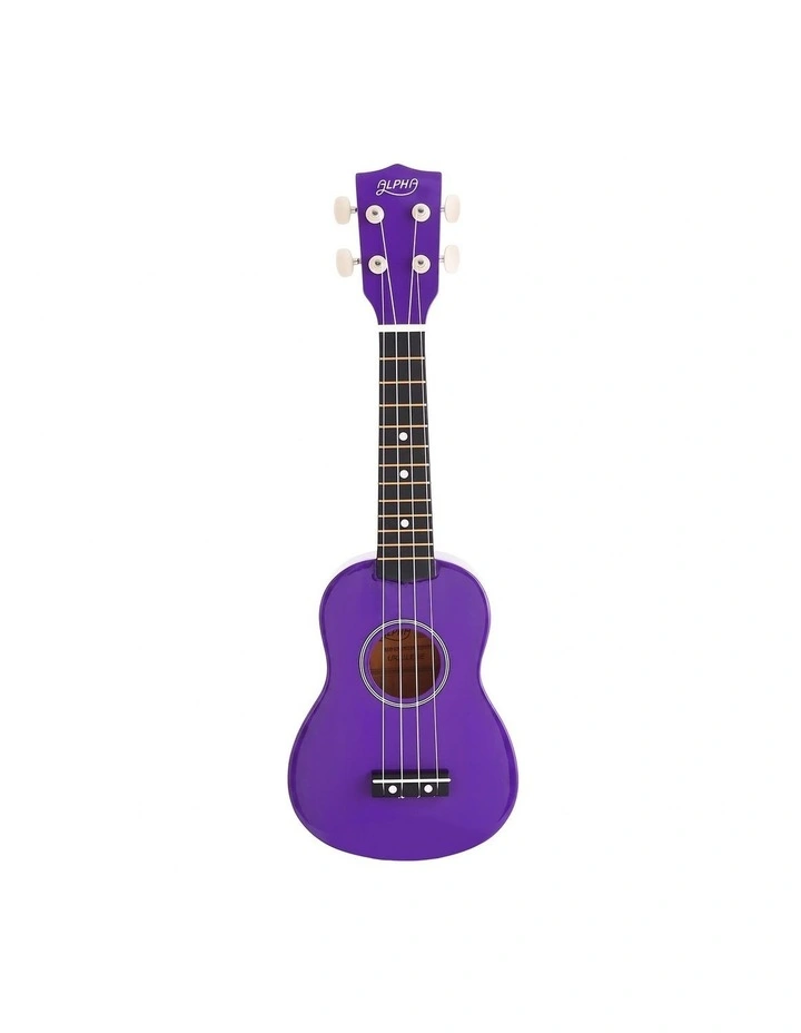 Alpha 21 Inch Ukulele Soprano Beginner Acoustic Small Guitar Kids Strings Purple image 3