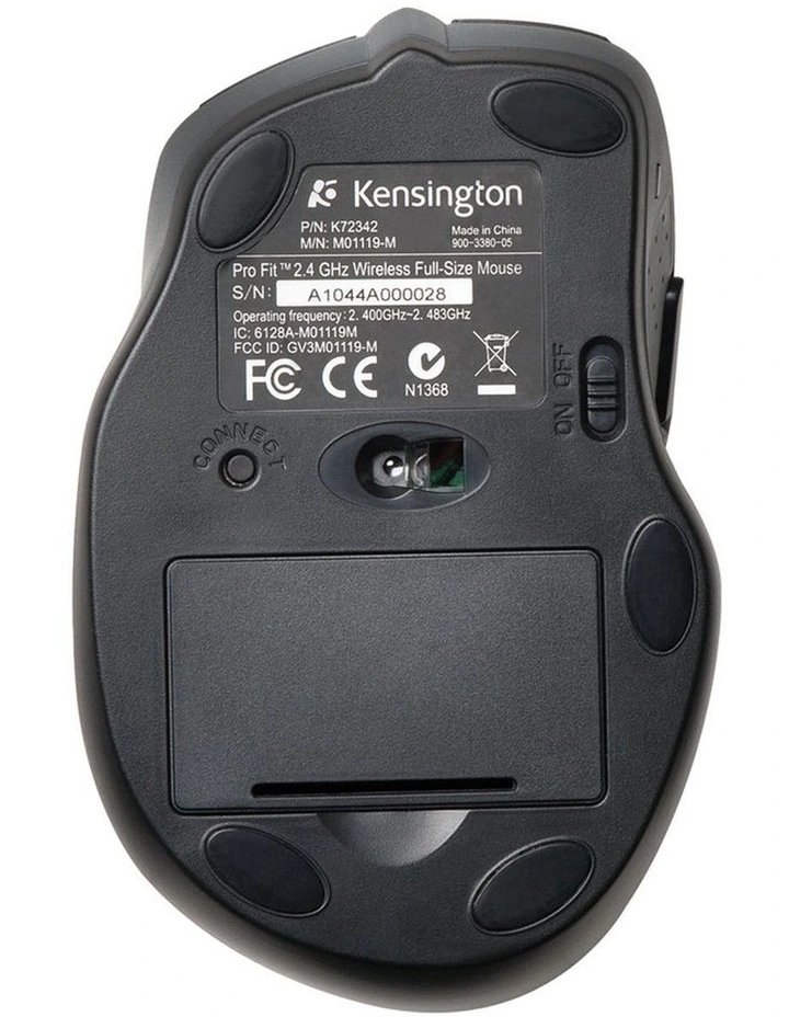 Kensington Pro Fit Wireless Full Size Optical Mouse Right-Handed Black image 3