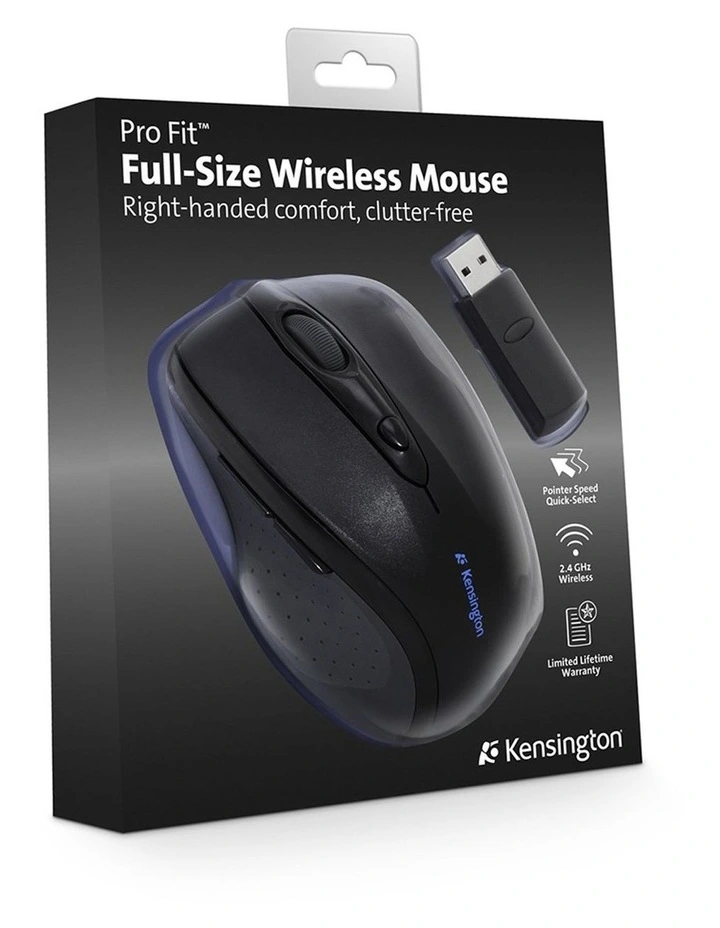 Kensington Pro Fit Wireless Full Size Optical Mouse Right-Handed Black image 6