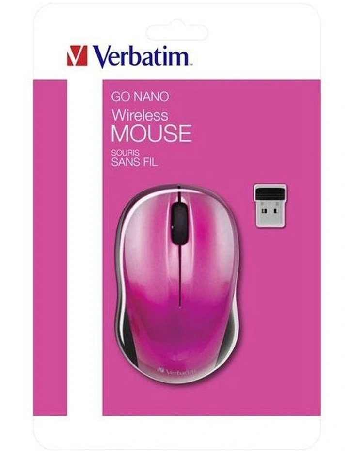 Verbatim Go Nano Wireless Battery Mouse Hot Pink Optical 2.4GHz image 2