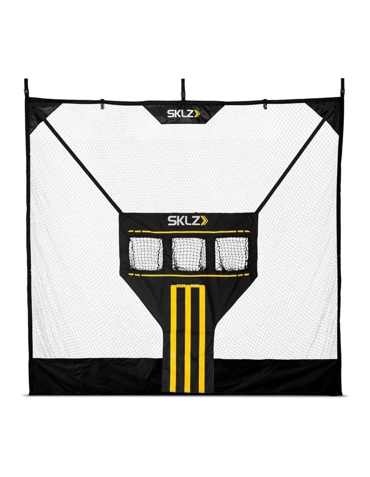 SKLZ Portable Suspended Cricket Training Stumps Net Easy Setup Black Yellow image 1