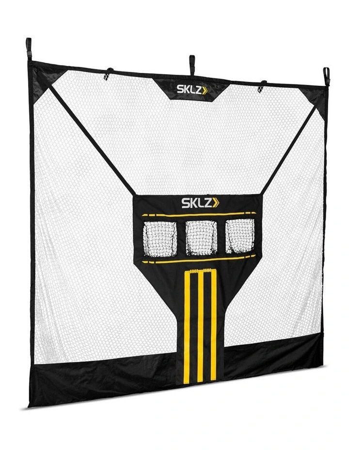 SKLZ Portable Suspended Cricket Training Stumps Net Easy Setup Black Yellow image 2