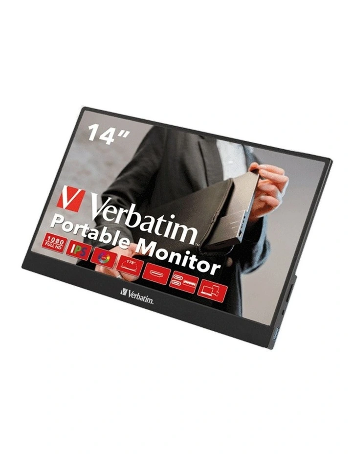 Verbatim Portable Monitor Full HD 1080p USB-C HDMI Connection 14 Inch image 1
