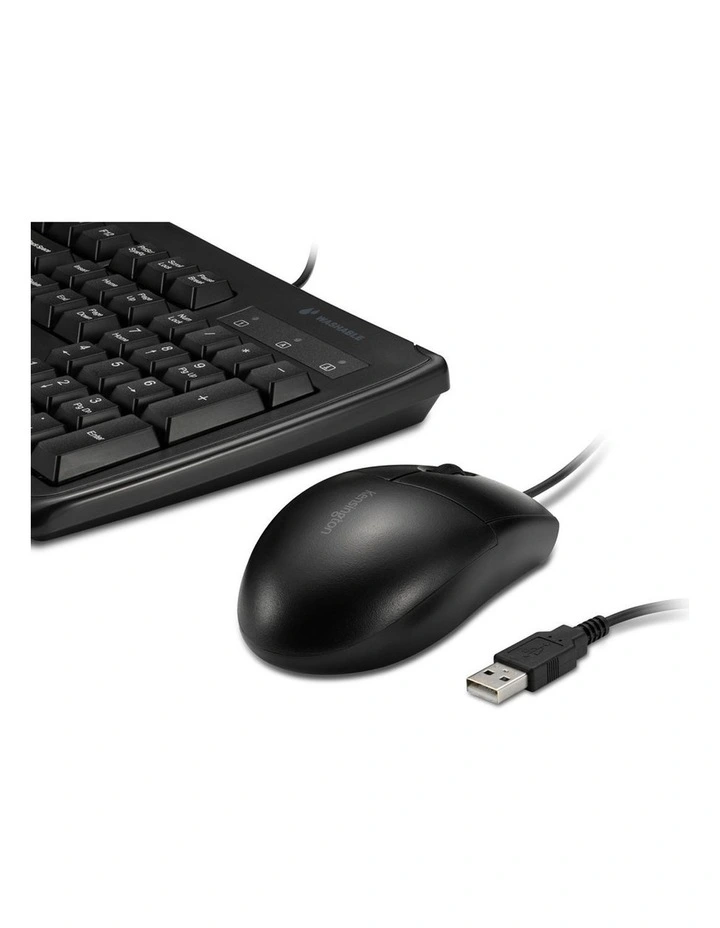 Kensington Pro Fit Washable Wired Keyboard And Mouse Set For Desktop Black image 3