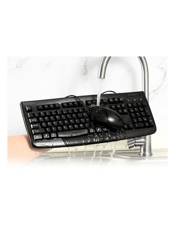Kensington Pro Fit Washable Wired Keyboard And Mouse Set For Desktop Black image 6