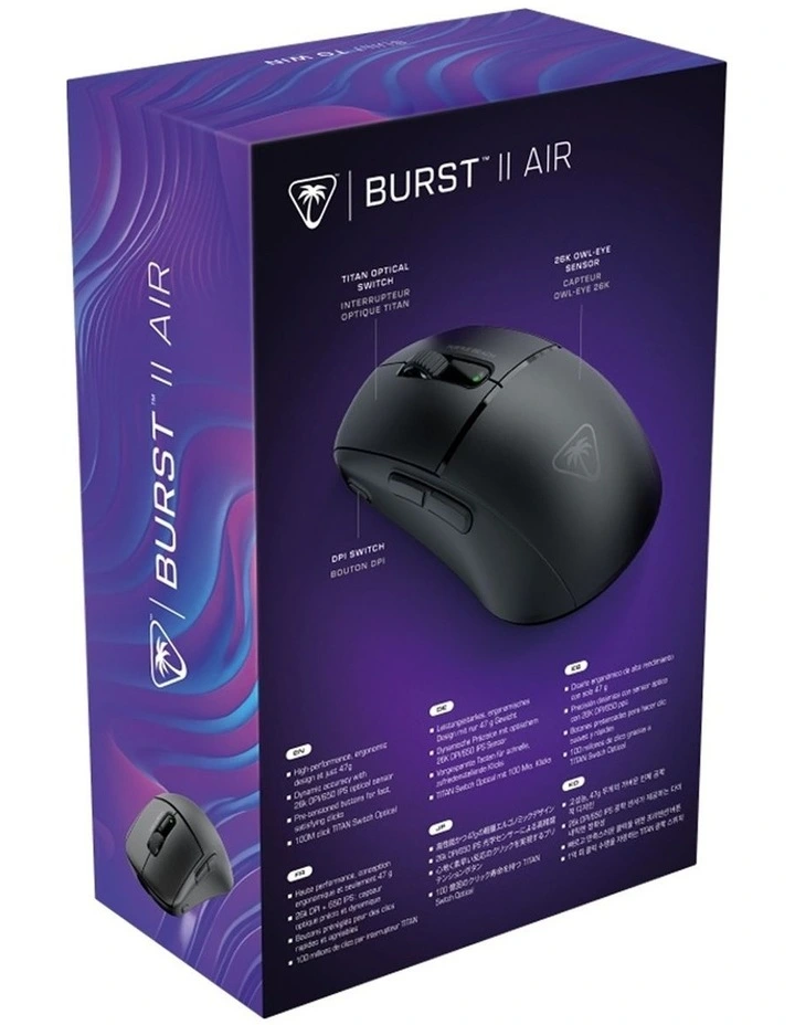 Turtle Beach Wireless Lightweight RGB Gaming Mouse Black Burst II Air image 7