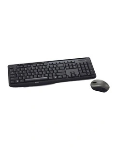 Verbatim Silent Slim Wireless Blue LED Mouse Keyboard Set Black