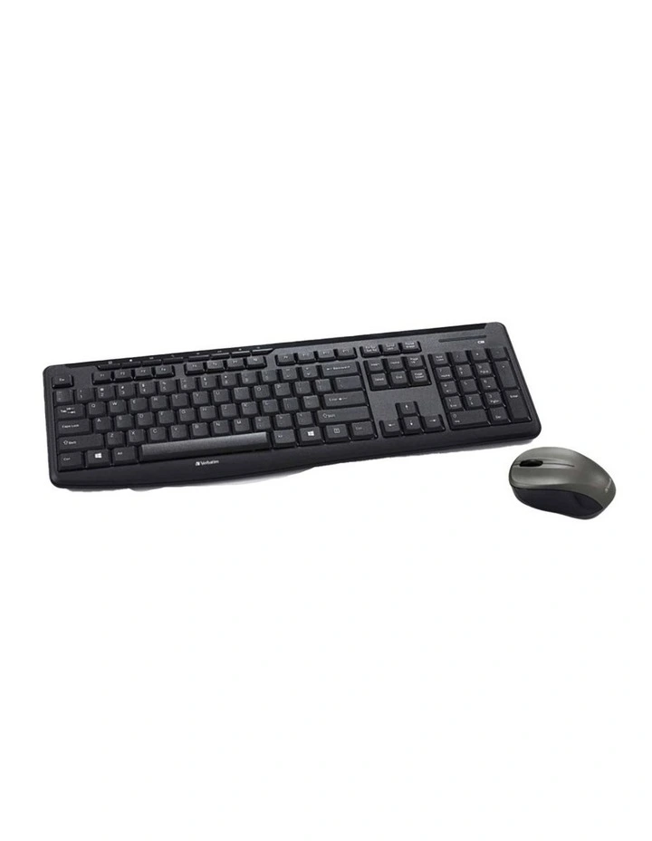 Verbatim Silent Slim Wireless Blue LED Mouse Keyboard Set Black image 1