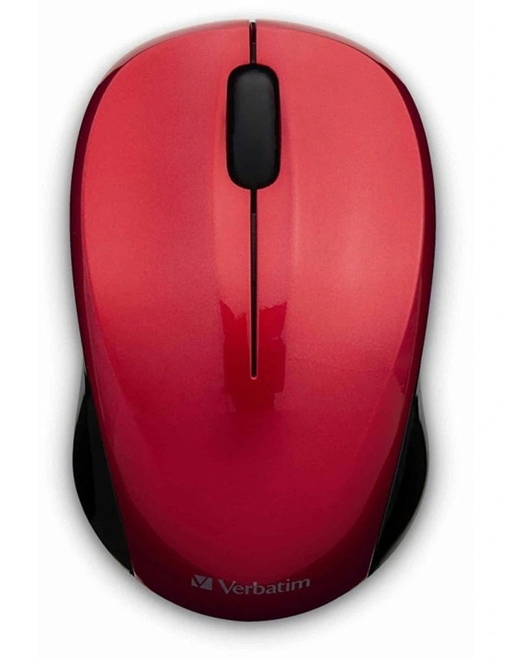 VERBATIM Computer Mouse Wireless 2.4GHz Silent Technology Blue LED Red image 2