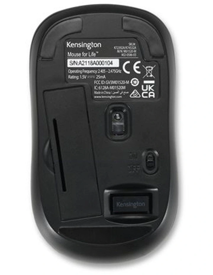 Kensington Optical 2.4GHz Wireless Mouse Silent Click Ambidextrous Black image 2