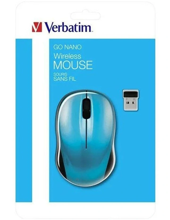 Verbatim Go Nano Wireless Battery Mouse Caribbean Blue Optical 2.4GHz image 2