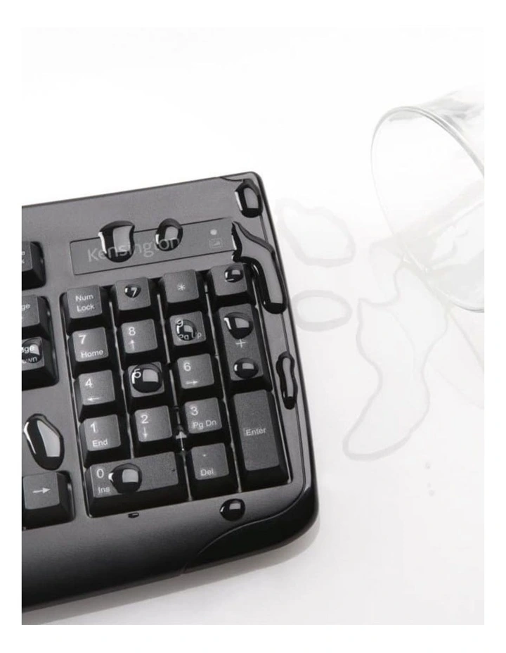 Kensington Pro Fit Wireless Mouse And Keyboard Set Spill Proof Black image 2