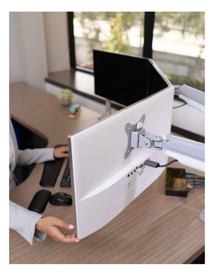 Kensington SmartFit One Touch Adjust Dual Arm Monitor Mount Grey image 6