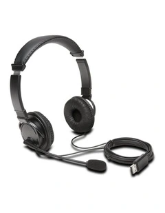 Kensington USB-A Headphones Over-Ear Headset With Mic For Laptop PC Black