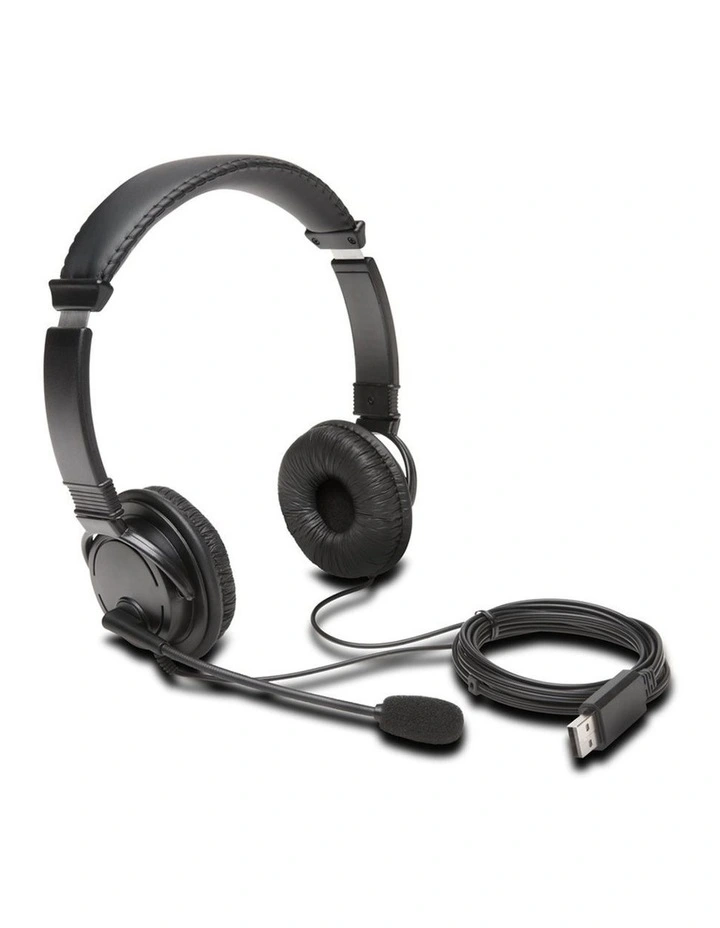 Kensington USB-A Headphones Over-Ear Headset With Mic For Laptop PC Black image 1