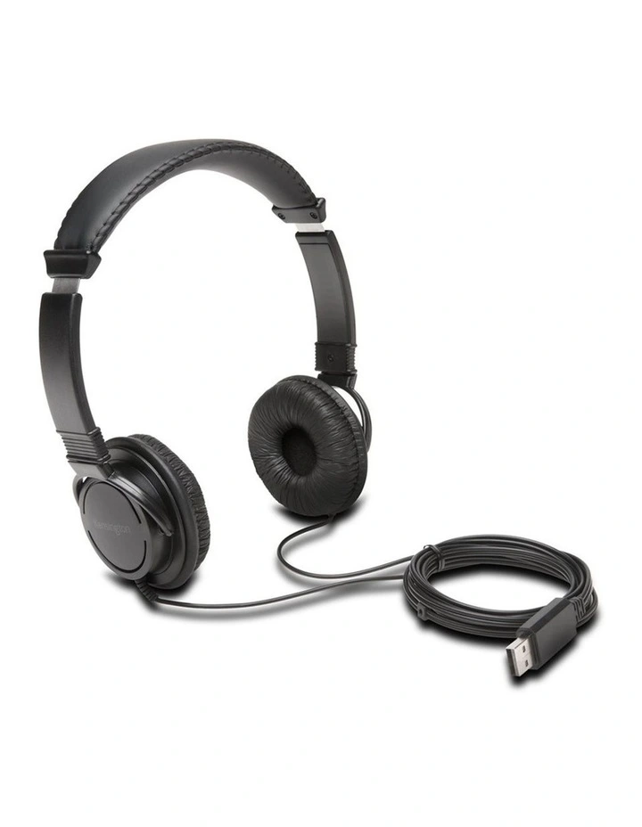 Kensington USB-A Over-Ear Headphones Headset For Laptop PC Black image 1