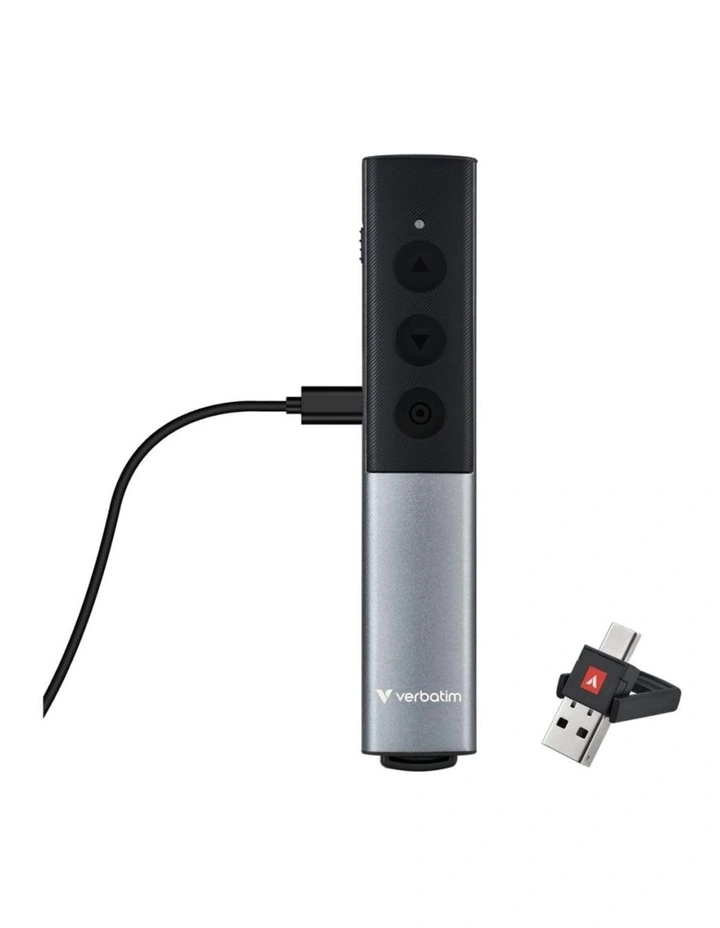 Verbatim Wireless Presenter Laser Dual USB-A and USB-C Receiver Aluminium Alloy image 2