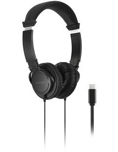 Kensington USB-C Wired On-Ear Hi-Fi Headphones For Laptop Black