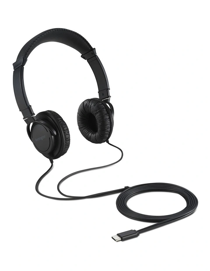 Kensington USB-C Wired On-Ear Hi-Fi Headphones For Laptop Black image 4