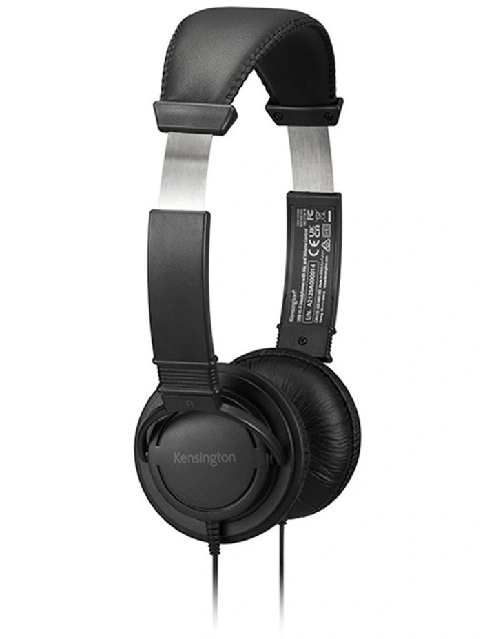 Kensington Hi-Fi Headphones With Boom Mic Volume Control Black Wired image 2