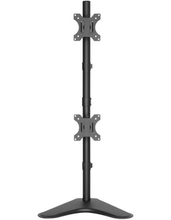 Brateck Dual Screens Economical Double Joint Monitor Stand - Black