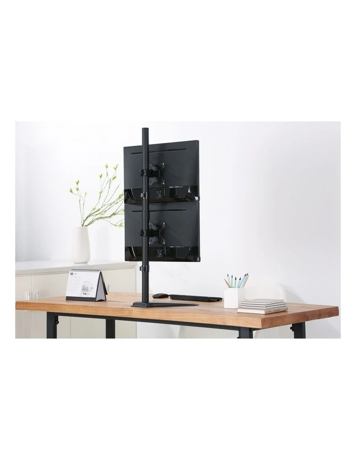 Brateck Dual Screens Economical Double Joint Monitor Stand - Black image 5