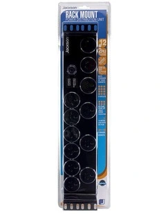 Jackson Rack Mounted Surge Powerboard 12 Outlet - Black