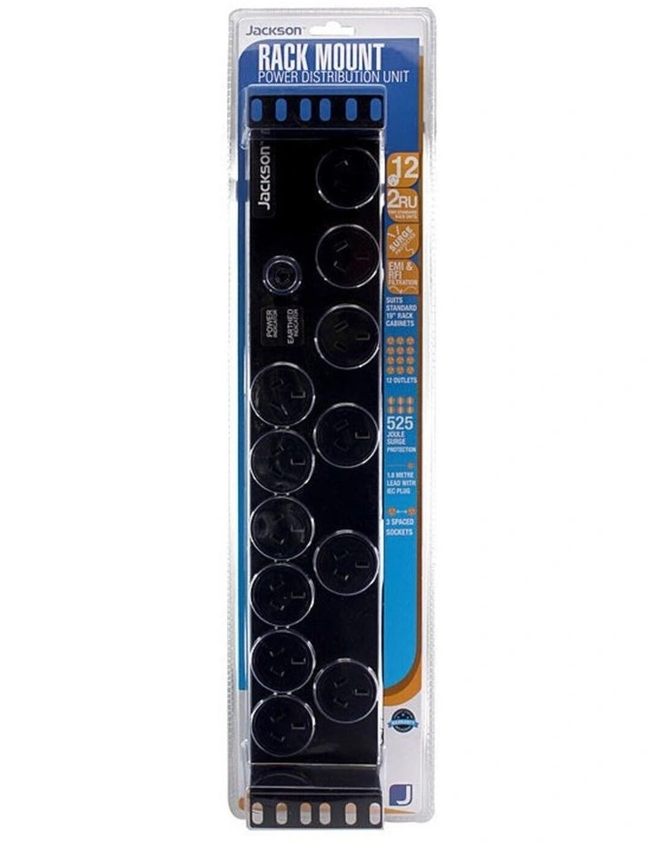 Jackson Rack Mounted Surge Powerboard 12 Outlet - Black image 1